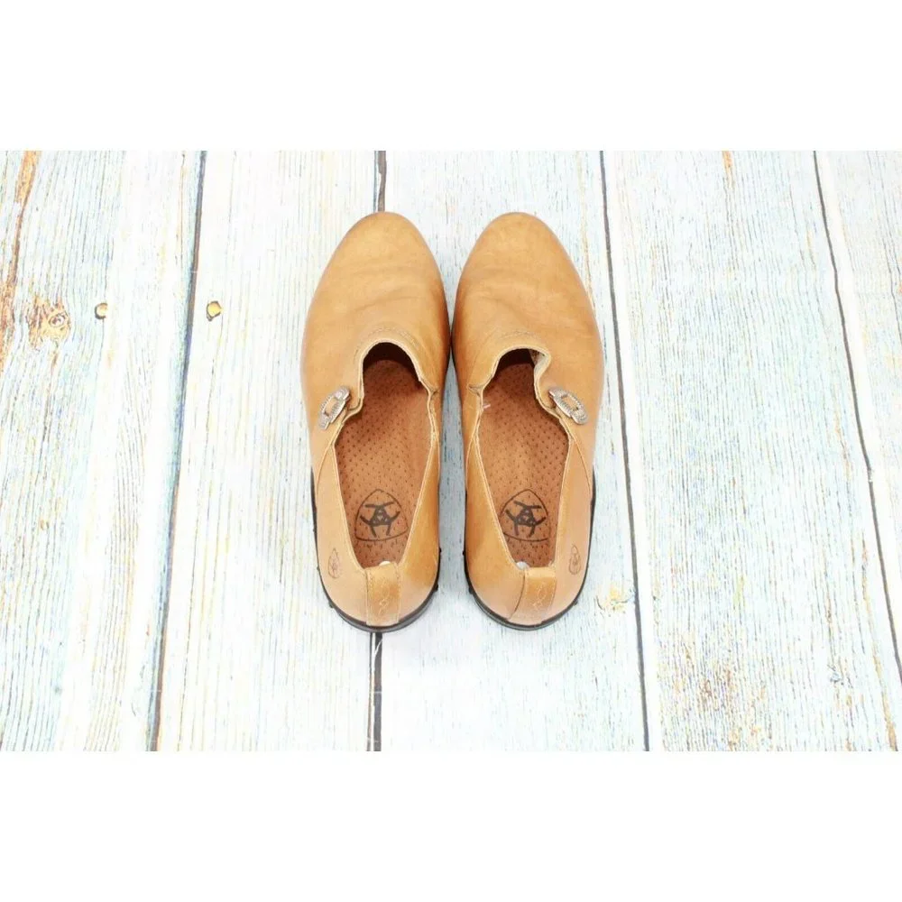 Ariat Tan Leather Slip On Casual Clogs Shoes Size 9.5 B - Picture 9 of 9